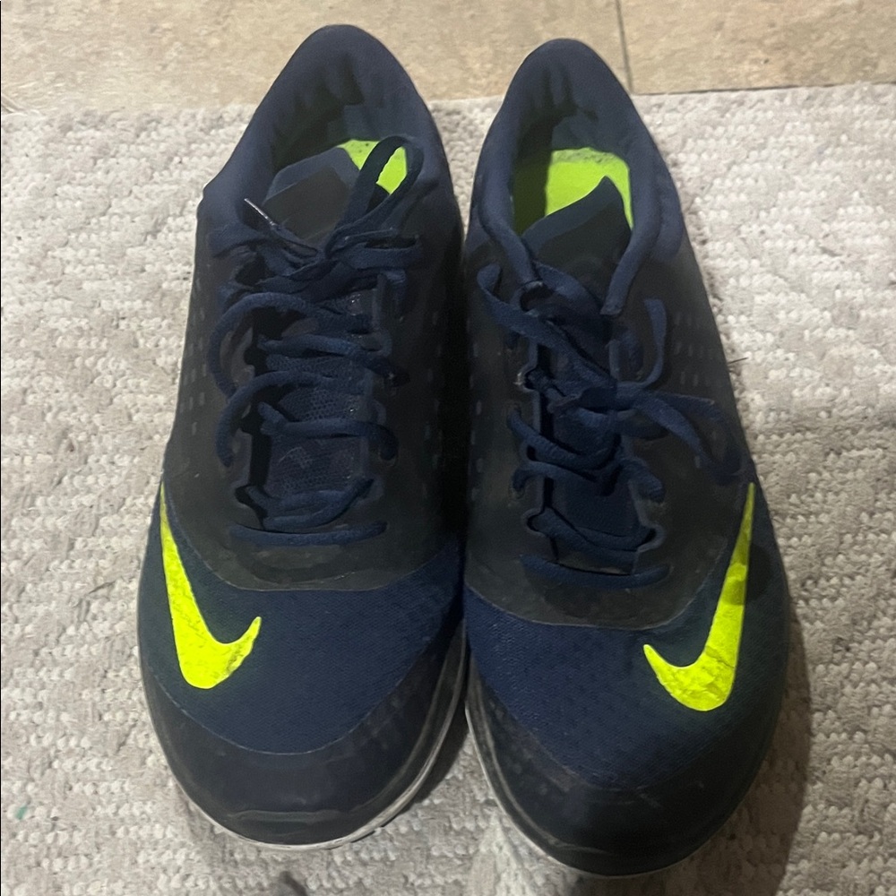 Nike Men's Dark Blue and Bright Yellow Athletic Shoes